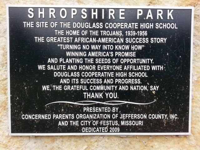 Shropshire Park Plaque